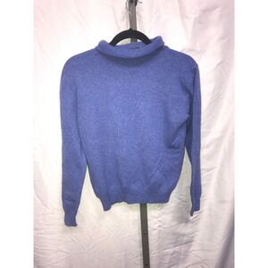 Griffen Womens Blue 100% Cashmere Rolled Turtleneck  Long Sleeve Sweater Size S